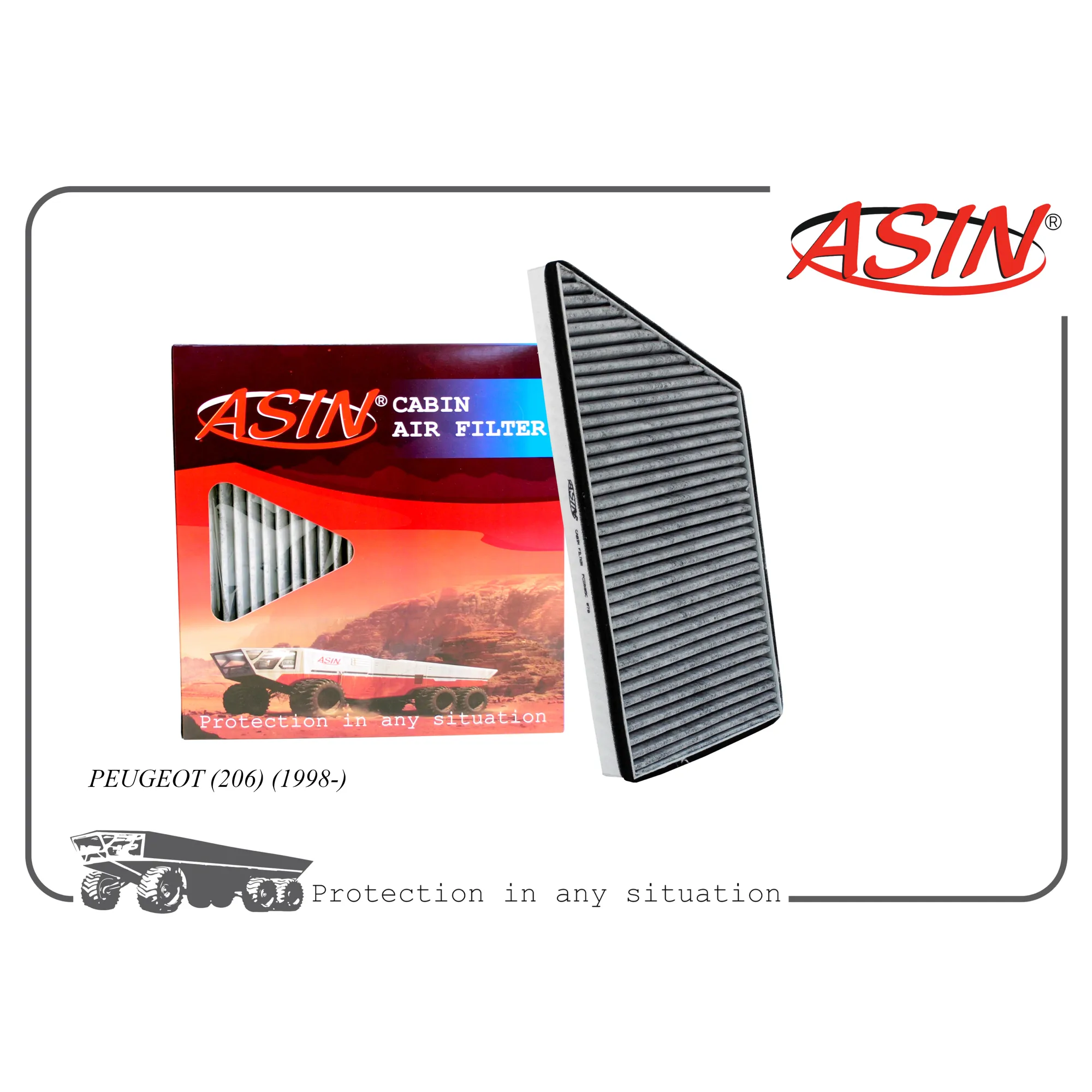 Фильтр салонный 6447.PE/ASIN.FC2885C (угольный) ASIN ASINFC2885C