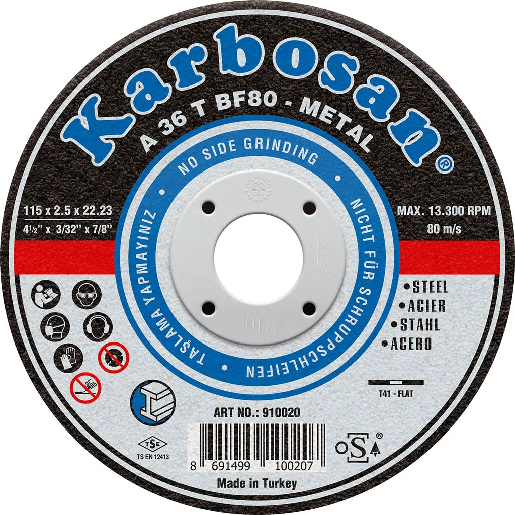 Диск отрезной по металлу Karbosan (115х2,5х22) (Арт.910020) KARBOSAN KAR-910020