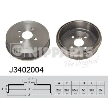 Барабан тормозной TOYOTA COROLLA 93г NIPPARTS J3402004
