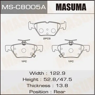 Колодки задние SUBARU IMPREZA MASUMA MS-C8005A