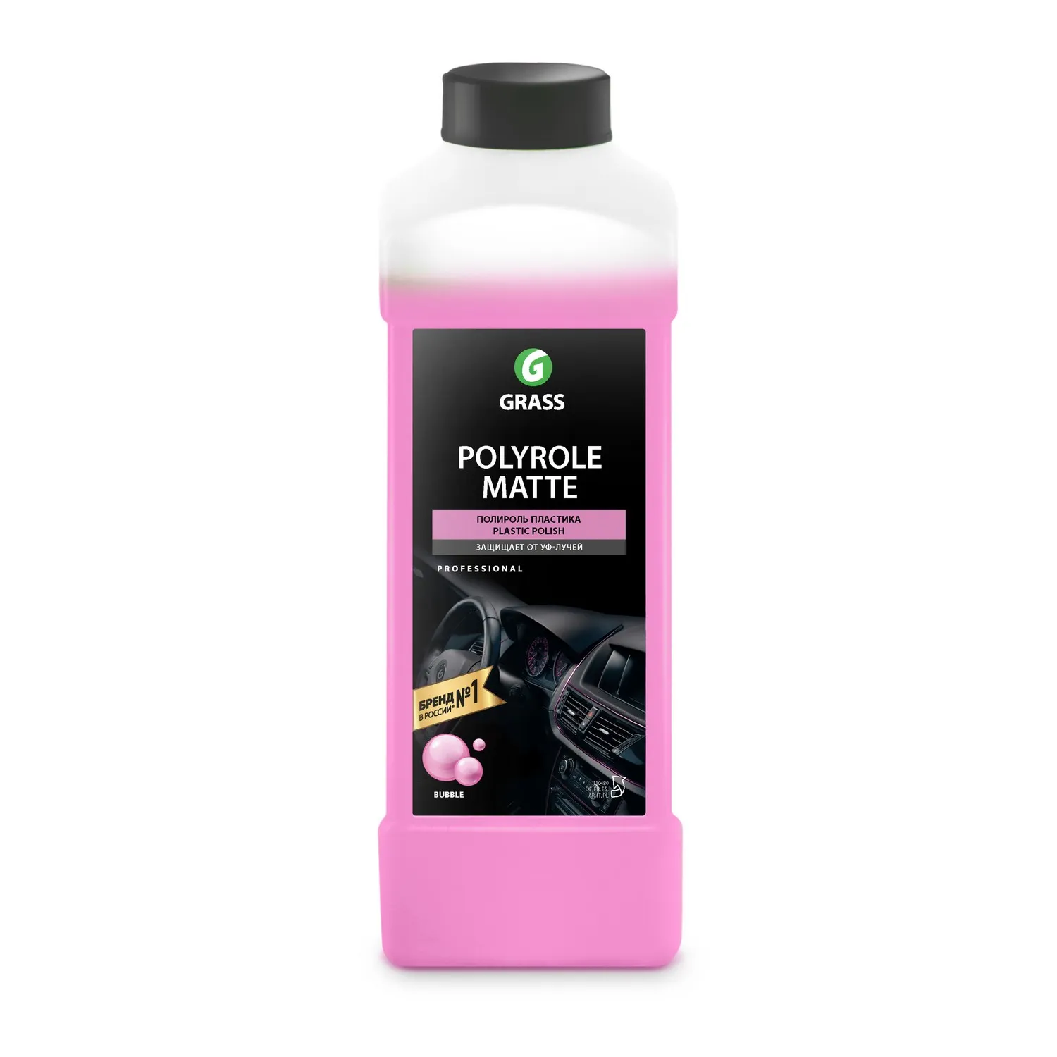 Полироль-очиститель пластика матовый Polyrole Matte Bubble (канистра 1 л) GRASS 110480