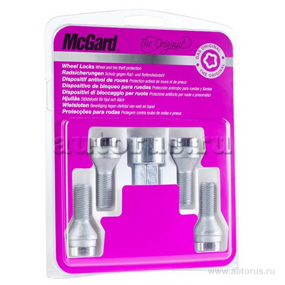 Секретки колесные болт M12x1,5 хром, длинна 46,1 mm, конус, под ключ 17 mm