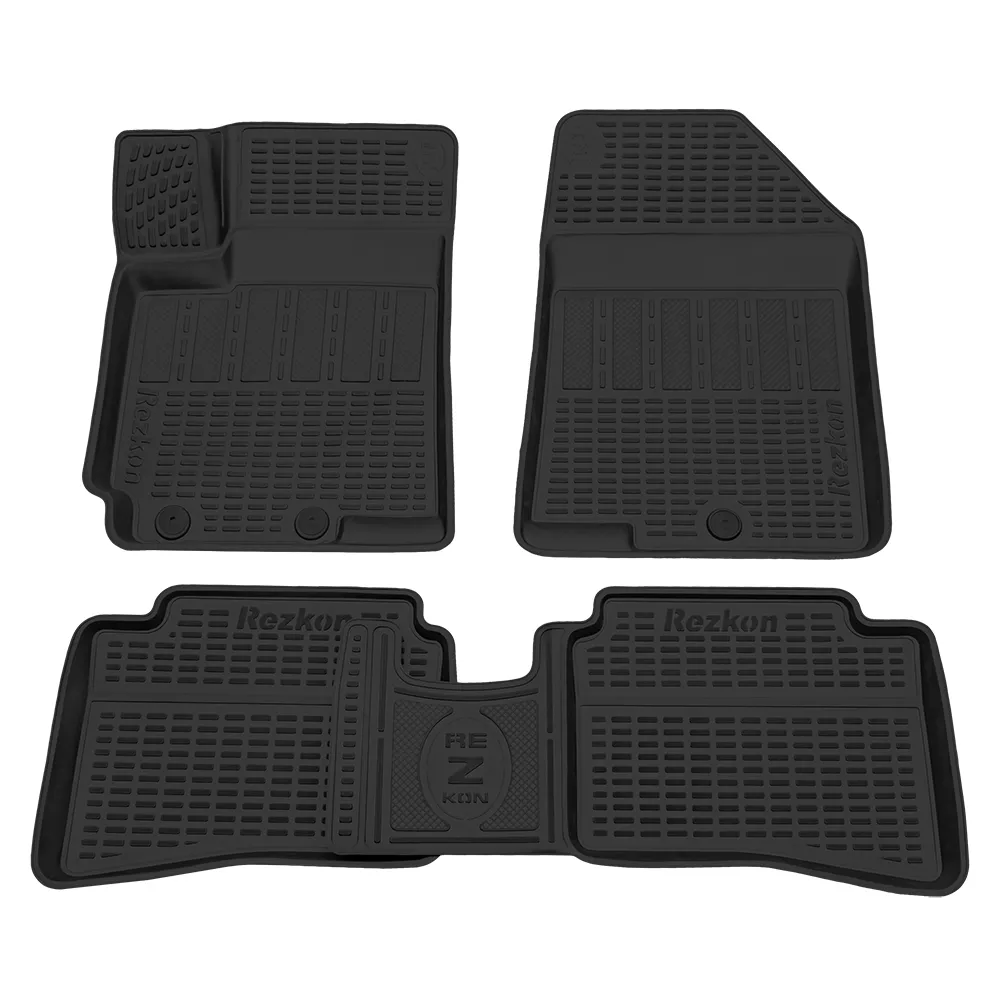 Коврики в салон 3D полиуретановые Черный Kia Rio 2011-2017 Rezkon 0521020200
