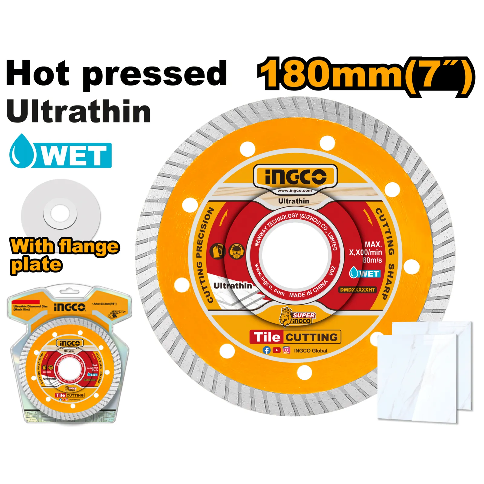 Диск алмазный ультратонкий 180 мм INGCO DMD031801HT