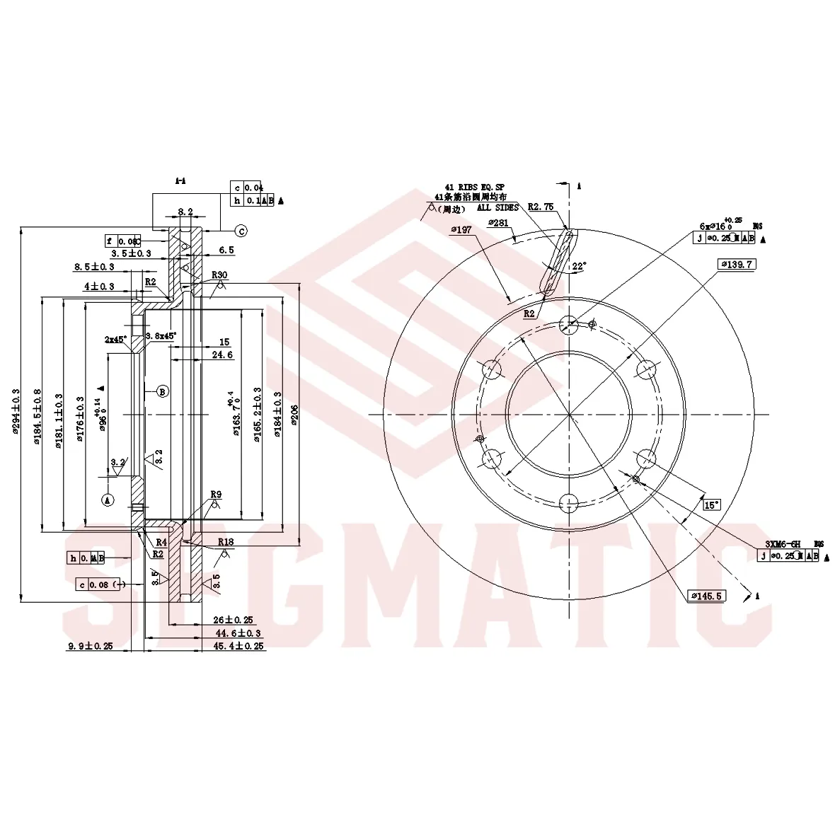 Диск тормозной передний вент SSANG YONG REXTON I 2001-2006 - SEGMATIC SBD30093488