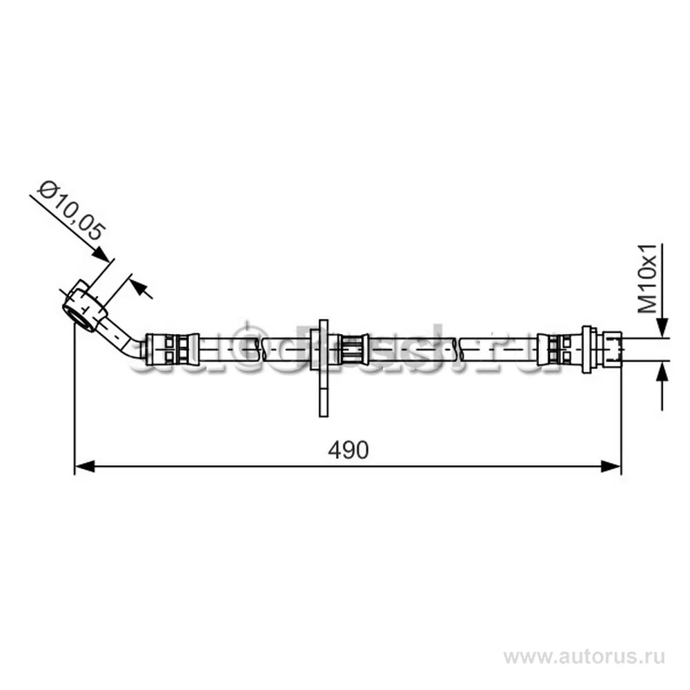 Шланг тормозной HONDA ACCORD 08- 490 мм. зад. прав.