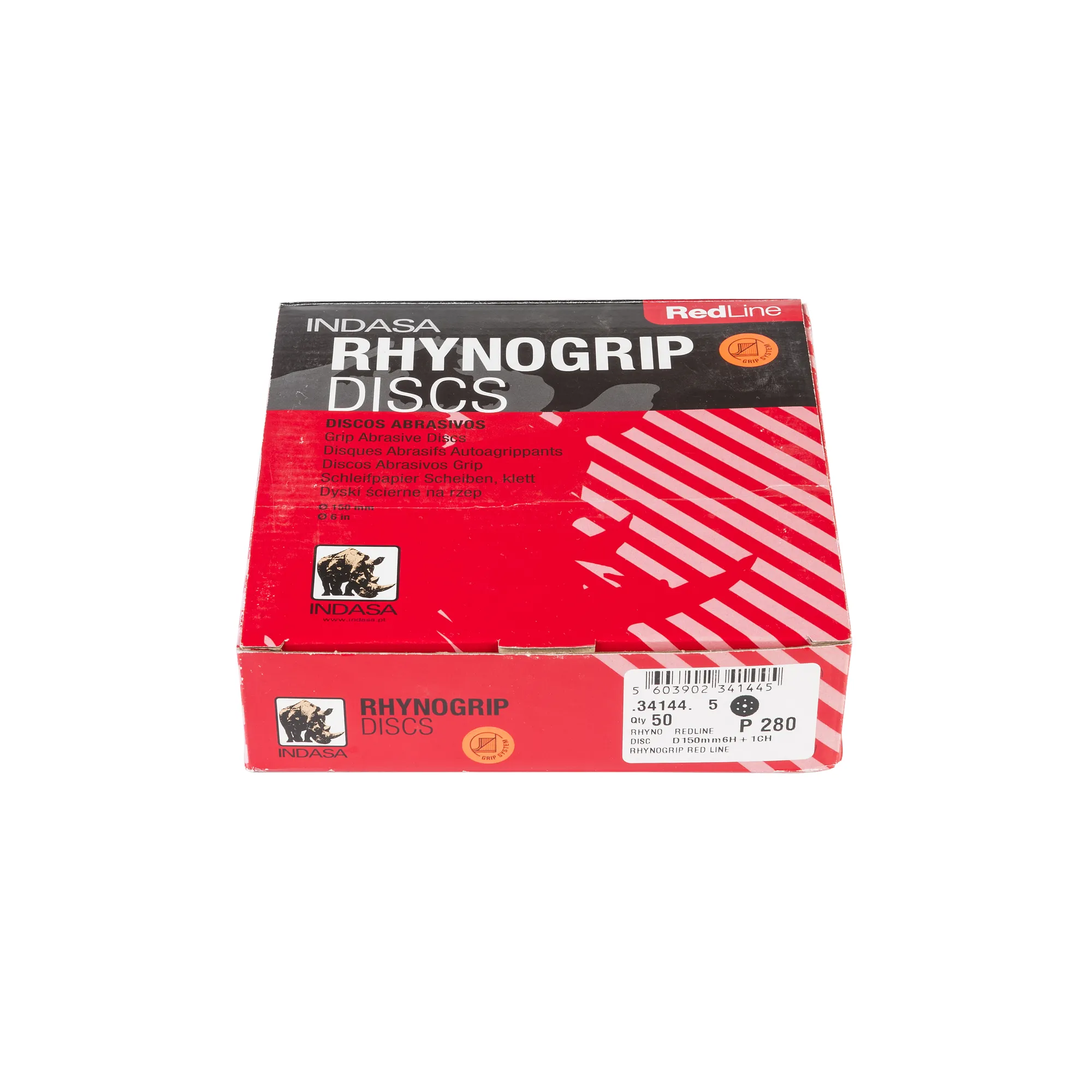 Круг RHYNOGRIP (6H+1CH) D150мм Р280 (1уп.х50шт) Indasa 34144
