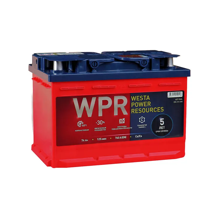 Аккумулятор WPR PREMIUM 74 А/ч прямой L+ 276x175x190 L3 EN 760 А