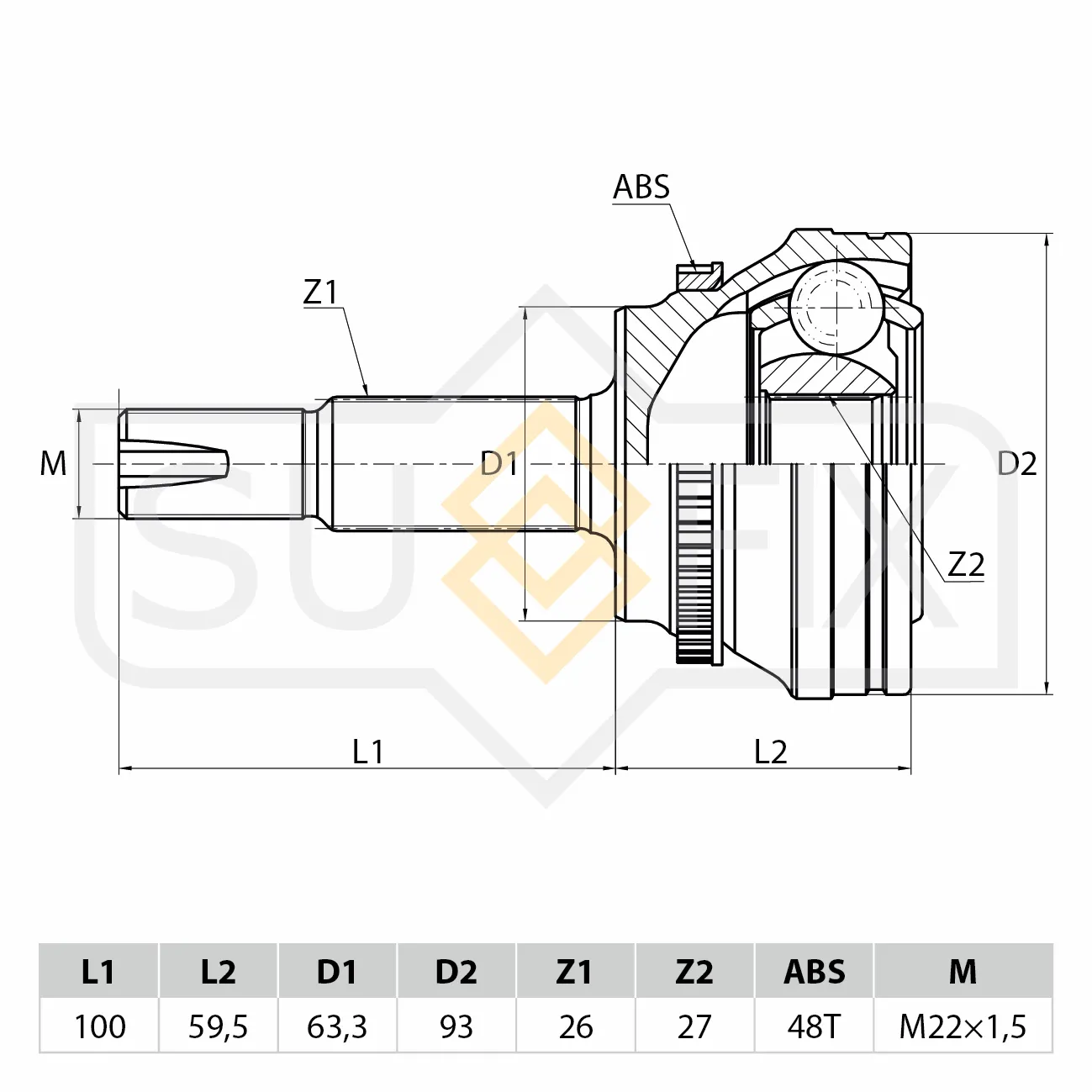 ШРУС SUFIX ST-1053