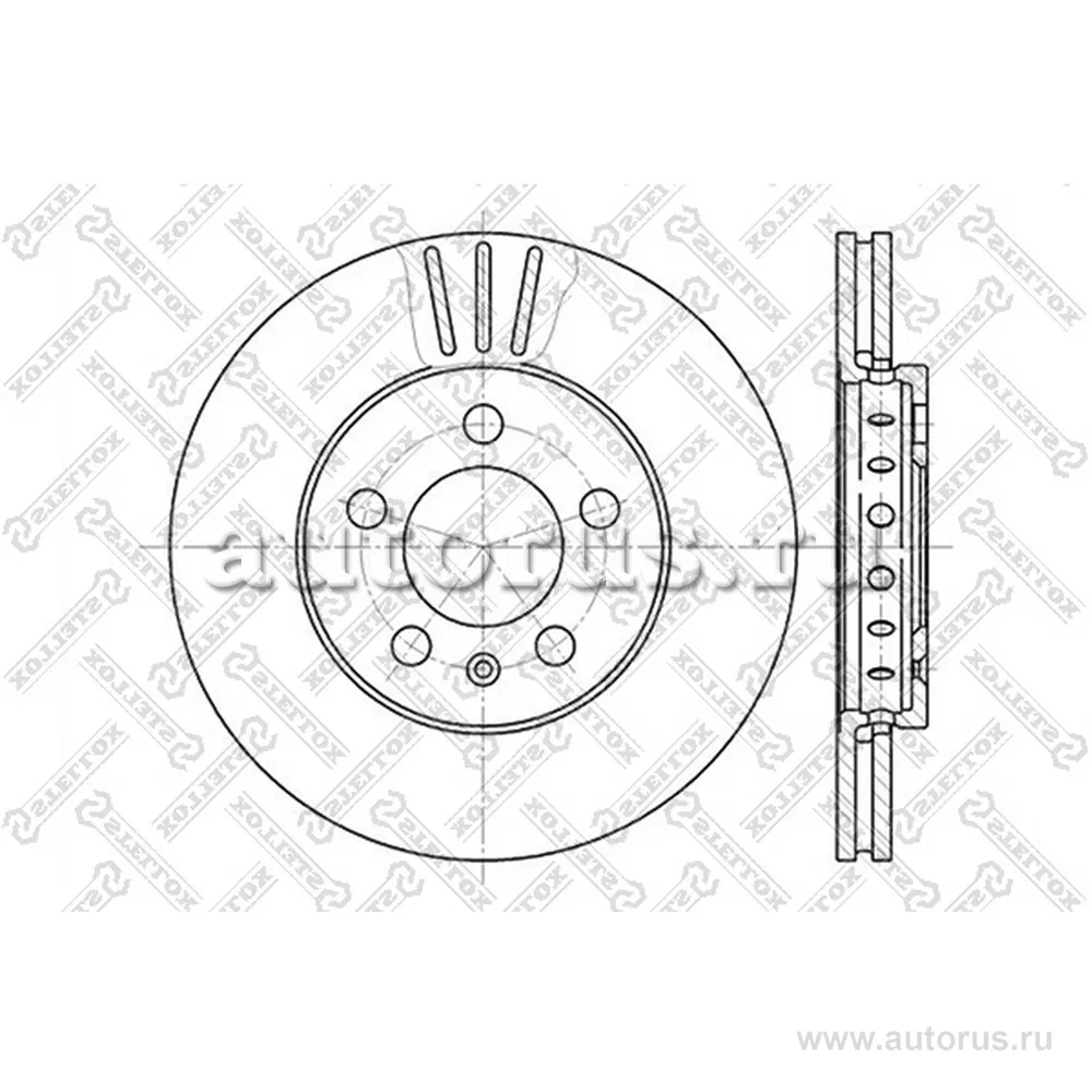 Диск тормозной передний AUDI A2/A3, VW GOLF/BORA 1.6 96> STELLOX 60204758V_SX
