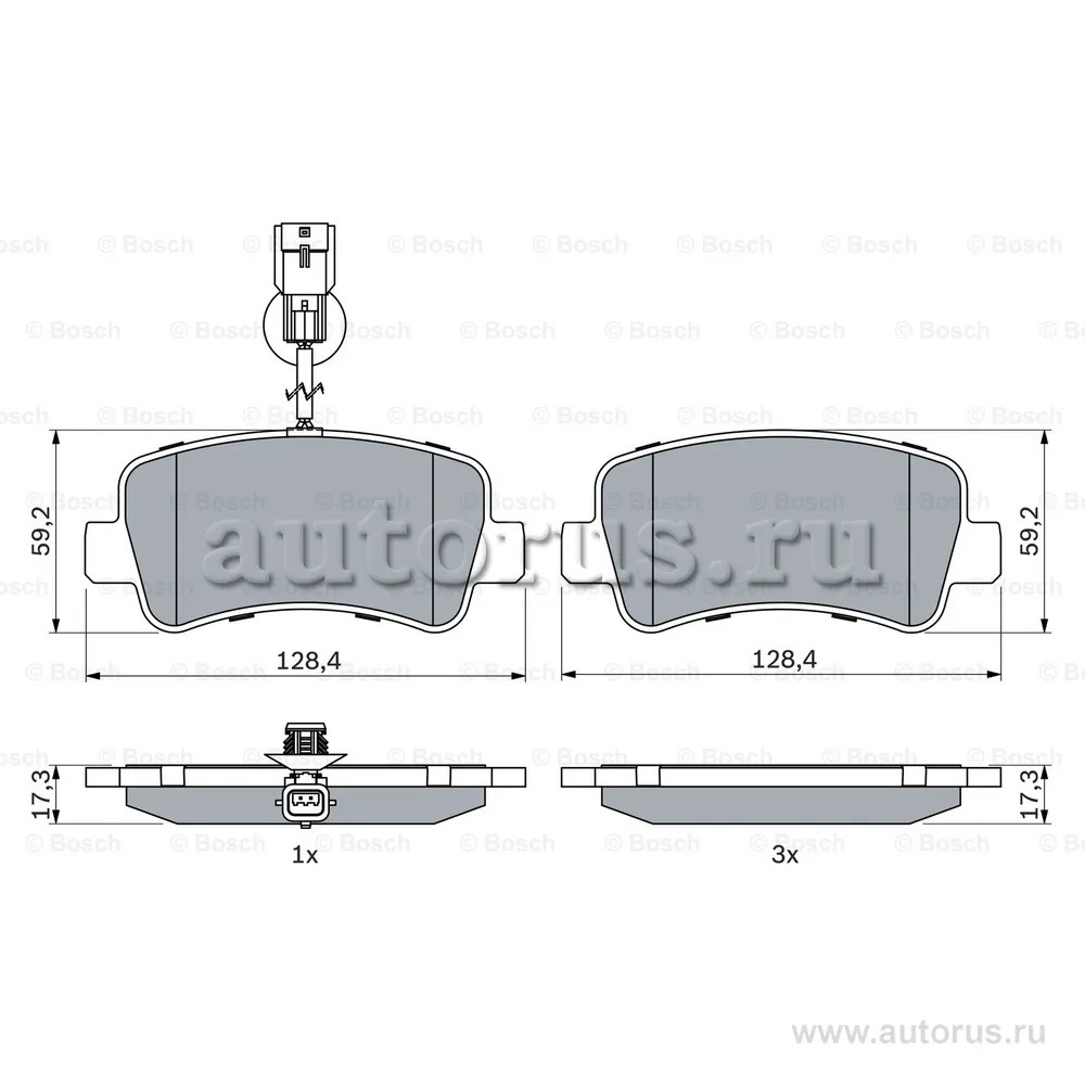 Колодки дисковые задние BOSCH 0986494500