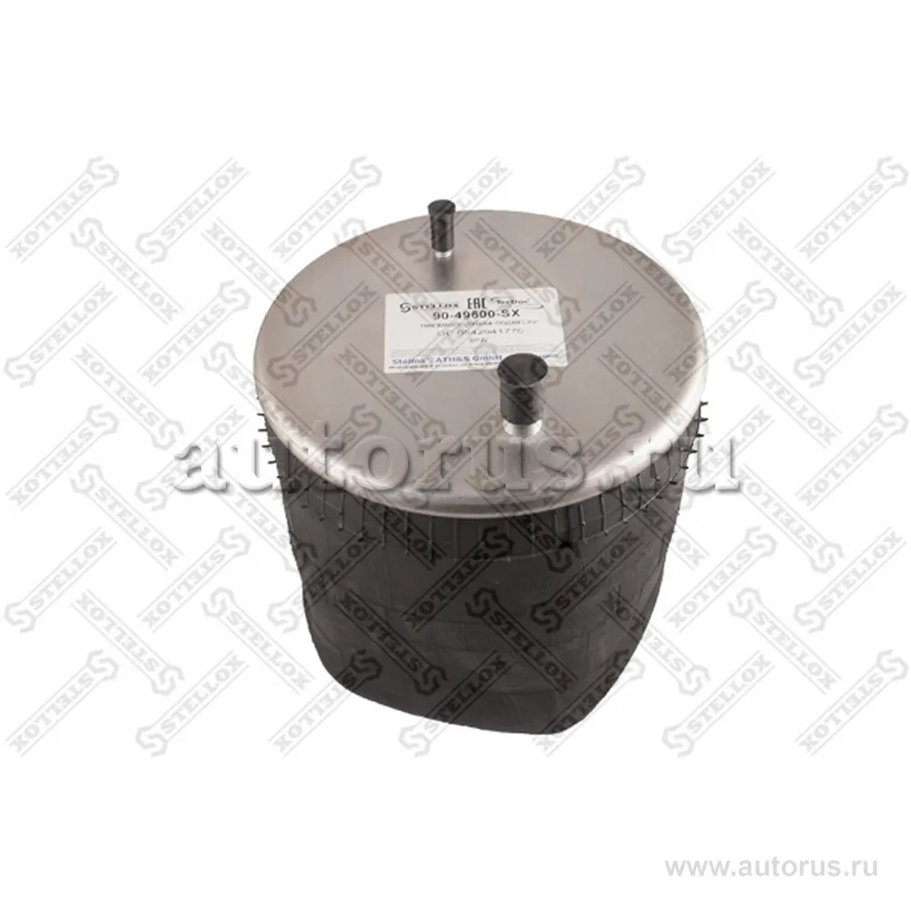 Пневмоподушка без стак. h423 1шп.M12. 1шп-штуц.M12-M20. Н:1отв.шп.M  STELLOX 90-49600-SX
