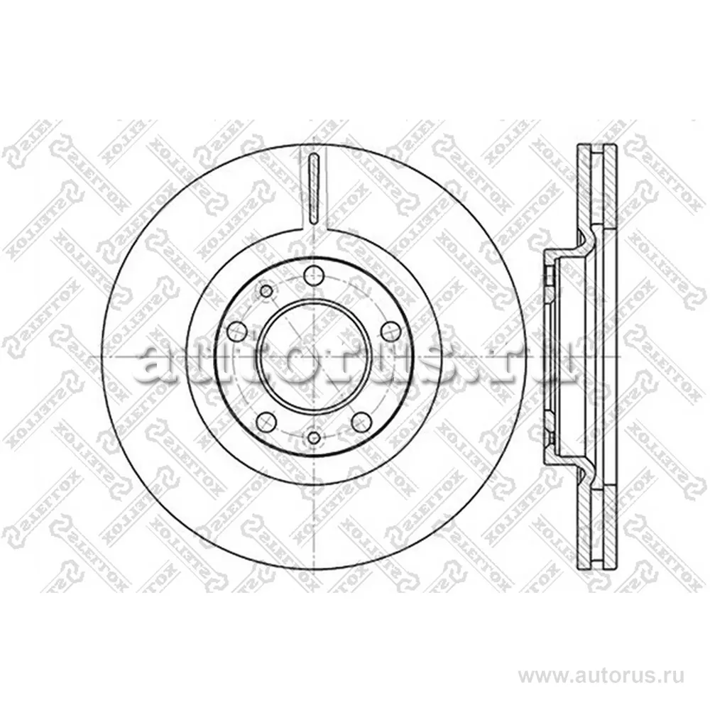 Диск тормозной передний PEUGEOT 607 2.0-2.2HDI 99> STELLOX 60203723V_SX