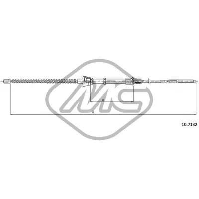 Трос ручника SEAT IBIZA DX/SX-RH/LH Metalcaucho 83738