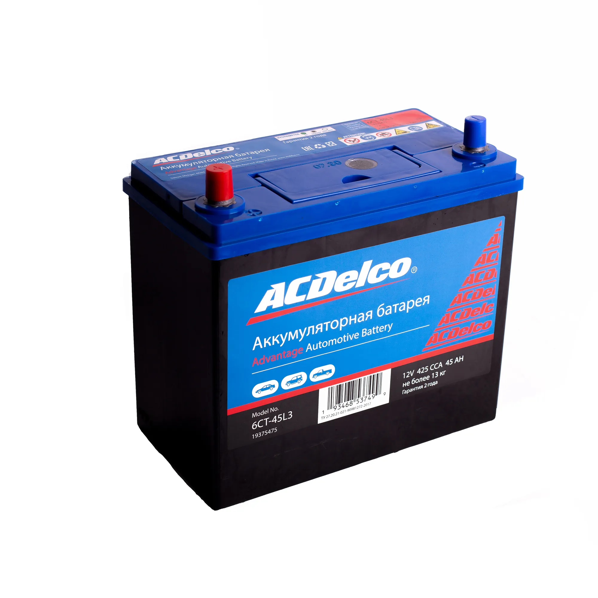 Аккумулятор ACDelco ASIA 45 А/ч прямой L+ 238x129x225 B24 EN 425 А
