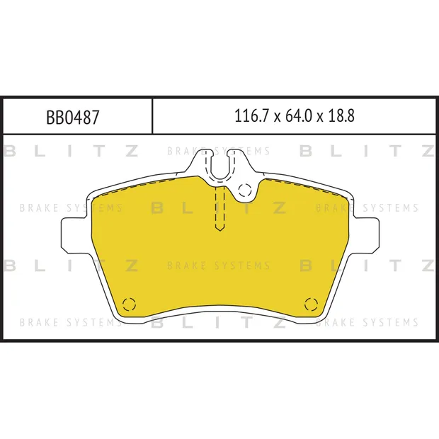 Колодки тормозные дисковые передние MERCEDES W169/W245 04-> BLITZ BB0487