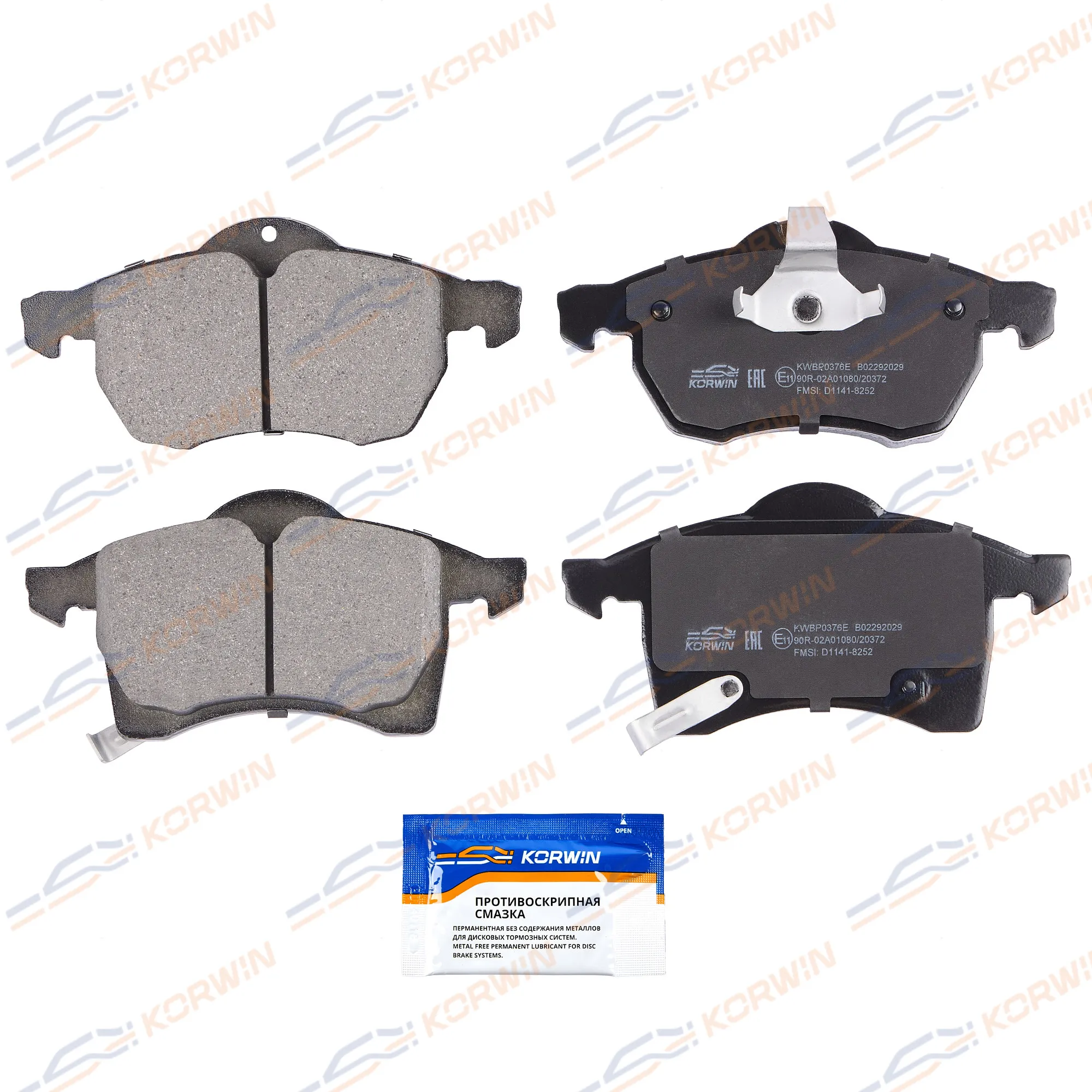Колодки тормозные перед. ECOLine. Opel Astra G 98-/Zafira A 99- KORWIN KWBP0376E