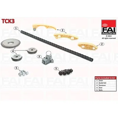 Комплект цепи ГРМ для балансировочного вала OPEL VECTRA C 2.2 16V 04/02- (Z 22 SE) FAI AUTOPARTS TCK3