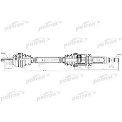 Полуось передняя правая 36x921,5x56x23 FORD: C-MAX 04-07, PATRON PDS0381