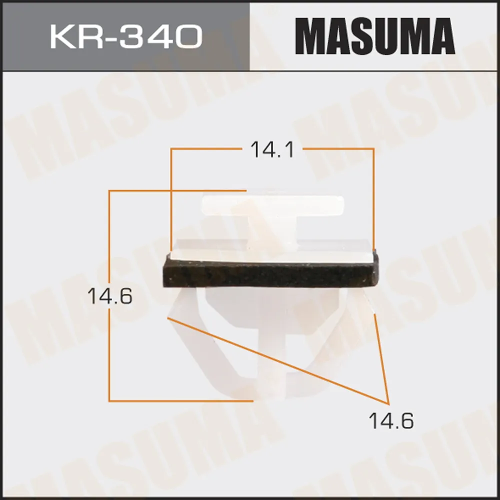 Клипса автомобильная (автокрепеж) MASUMA 340-KR уп.50 MASUMA KR340
