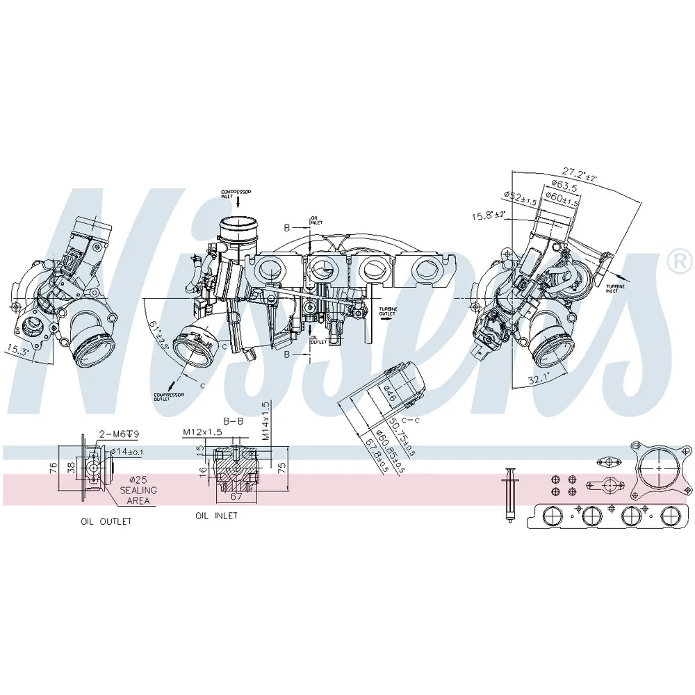 Турбокомпрессор VW-PASSAT 10- на 27.06.2020 NISSENS 93194