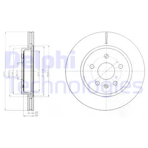 Диск тормозной задний OPEL INSIGNIA/SAAB 95 /VENT.D=315MM DELPHI BG4190