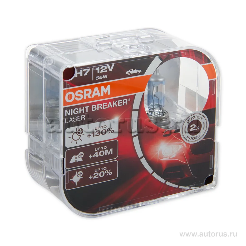Лампа 12V H7 55W PX26d OSRAM NIGHT BREAKER LASER 2 шт. DUOBOX 64210NBL-HCB