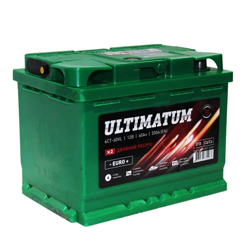Уценка Аккумулятор ULTIMATUM ULTIMATUM 60 А/ч обратный R+ 242x175x190 L2 EN 550 А