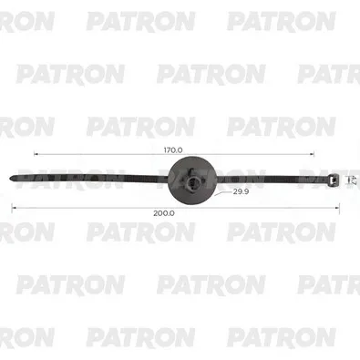 Клипса - хомут Хомут автомобильный с фиксатором VW PATRON P37-3820
