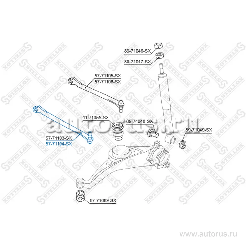 Рычаг задней подвески нижний правый Mazda Tribute all 01> STELLOX 57-71104-SX