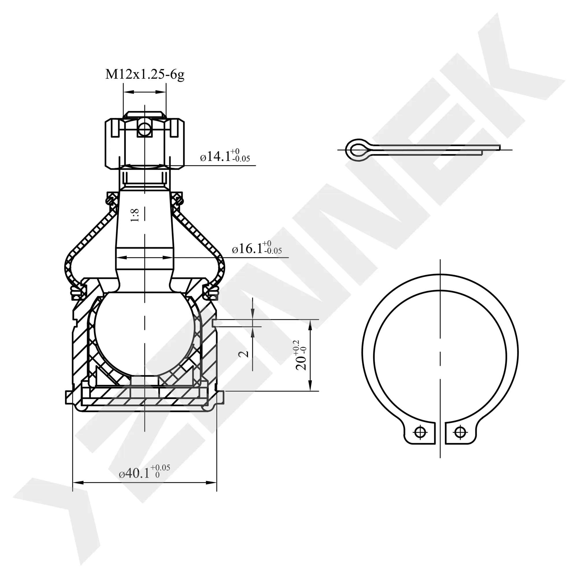 Опора шаровая нижняя HONDA CIVIC 91 ZENNEK DBJ0028