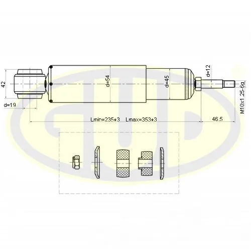 АМОРТИЗАТОР ЗАДН ГАЗ TOY HIACE IV 95-06 G.U.D GSA344485