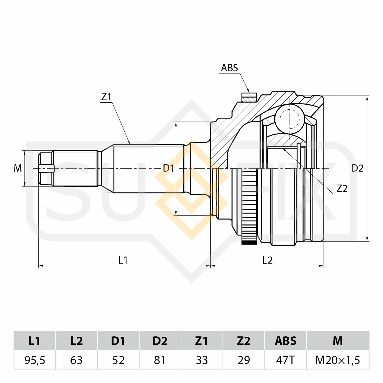ШРУС SUFIX ST-1010