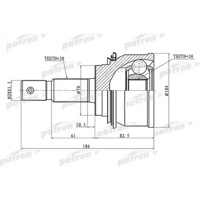 ШРУС наружный 30x70x30 TOYOTA LAND CRUISER PRADO 120 02 PATRON PCV1079