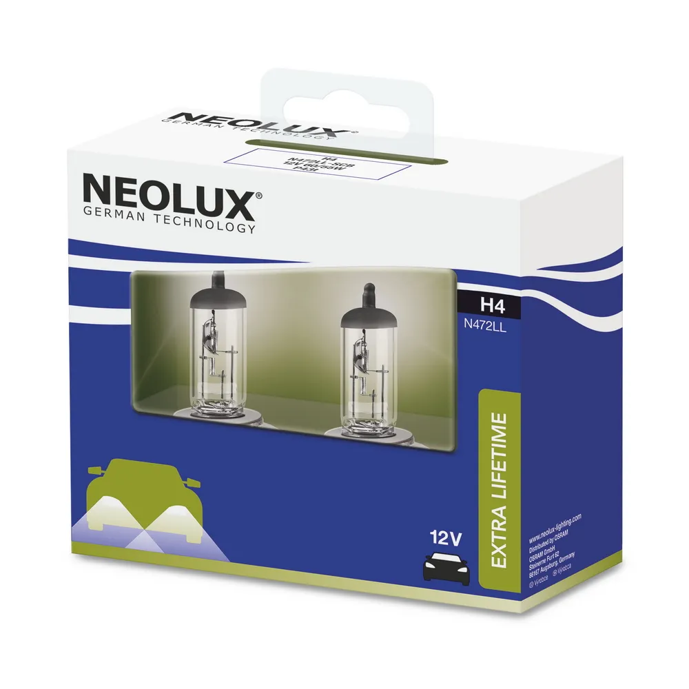Лампа 12V H4 60/55W P43t NEOLUX LONG LIFE 2 шт. картон N472LL-2SCB