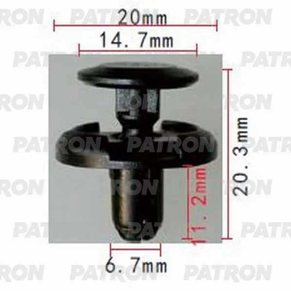 Клипса пластмассовая AlfaRomeo,Fiat,Lancia,Lexus,Mitsubishi,Suzuki,Toyo PATRON P37-1102