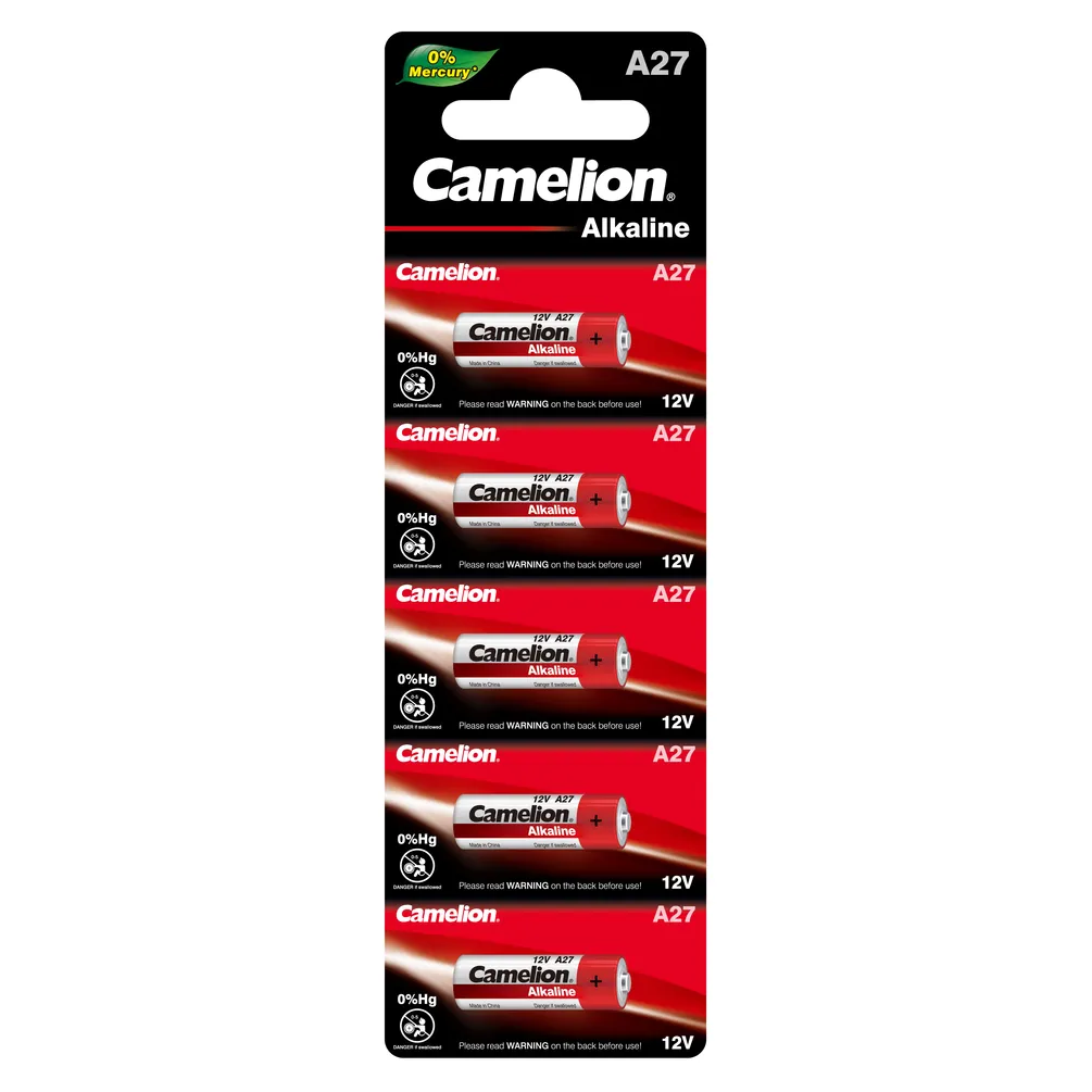 Батарейка алкалиновая Camelion Alkaline A27 12V (5 шт) A27-BP5(0Hg)