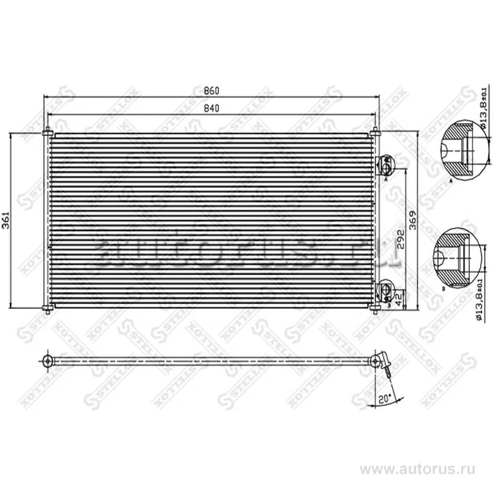 Радиатор кондиционера Ford Transit all STELLOX 1045339_SX