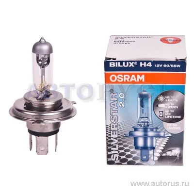 Лампа 12V H4 60/55W P43t OSRAM SILVERSTAR 2.0 1 шт. картон 64193SV2