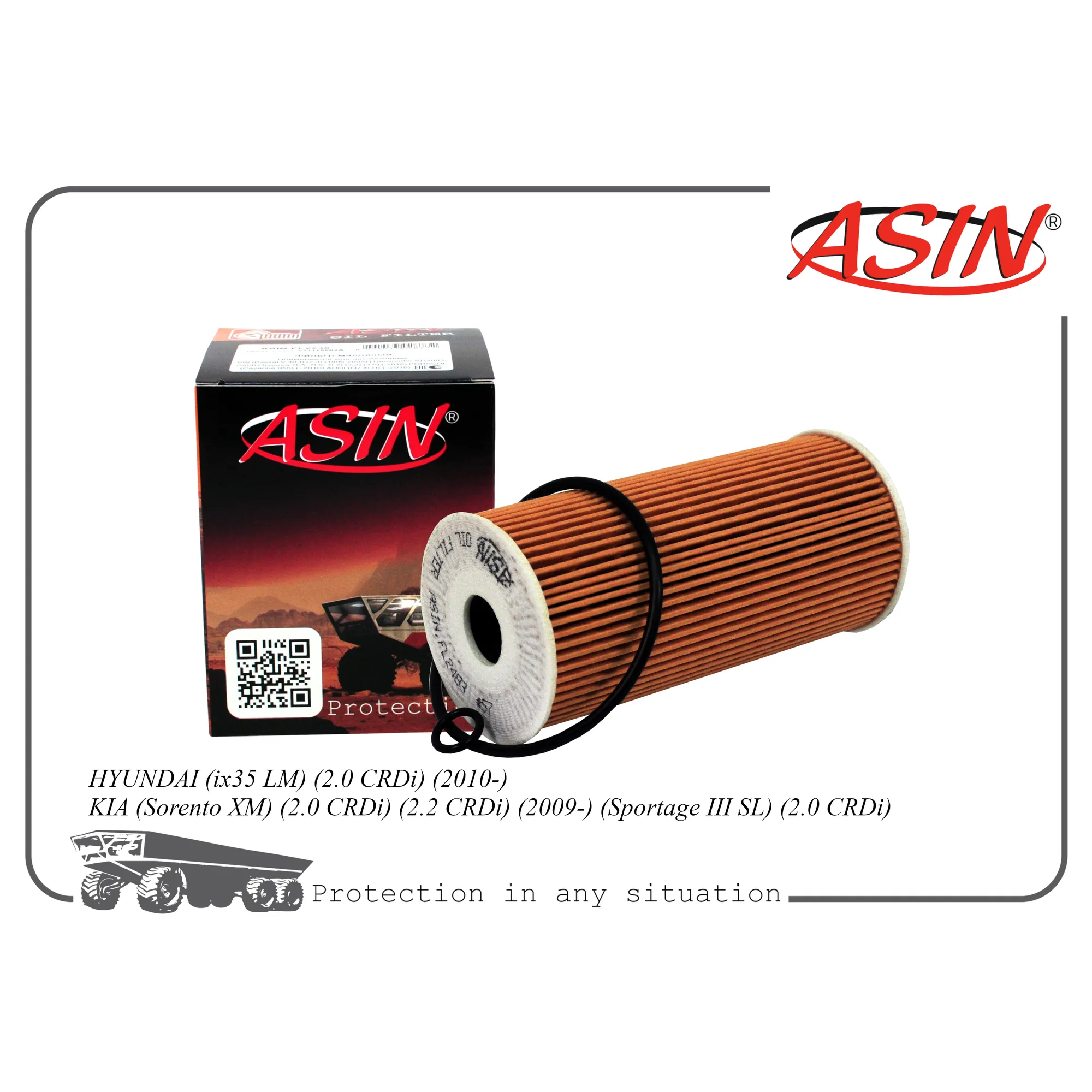 Фильтр масляный 26320-2F000/ASIN.FL2483 ASIN ASIN ASINFL2483