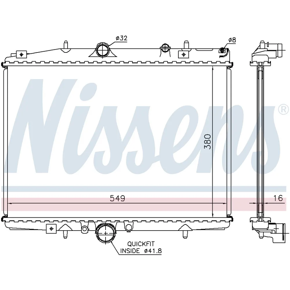 Радиатор основной CITROEN C5 I, PEUGEOT 406 (8B) NISSENS 61291A
