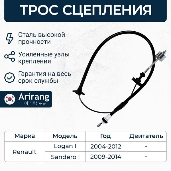 Трос сцепления Renault (Logan 04-, 10-, Sandero 08-,) ARIRANG ARG132100