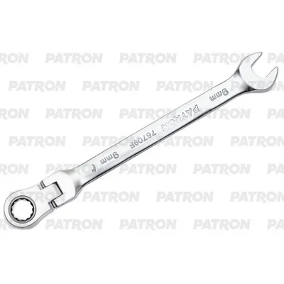 Ключ комбинированный трещоточный с шарниром, 9 мм PATRON P-75709F