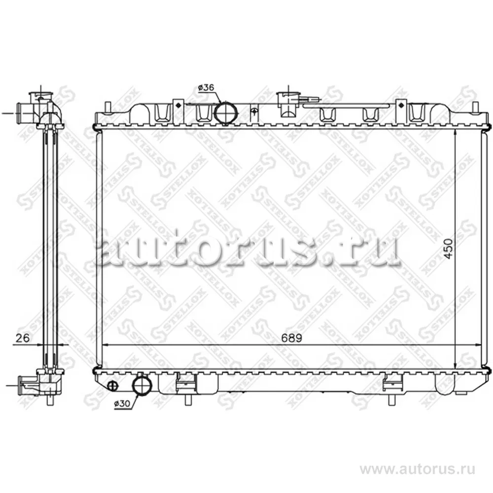 Радиатор системы охлаждения Nissan X-trail 2.0 01> STELLOX 10-26715-SX