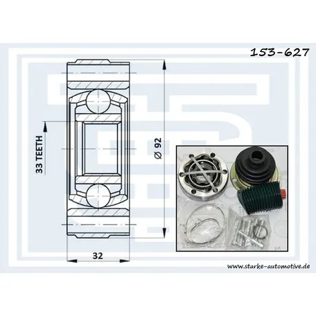 ШРУС КПП VW GOLF II-III / POLO (6N1/6N2) STARKE 153-627