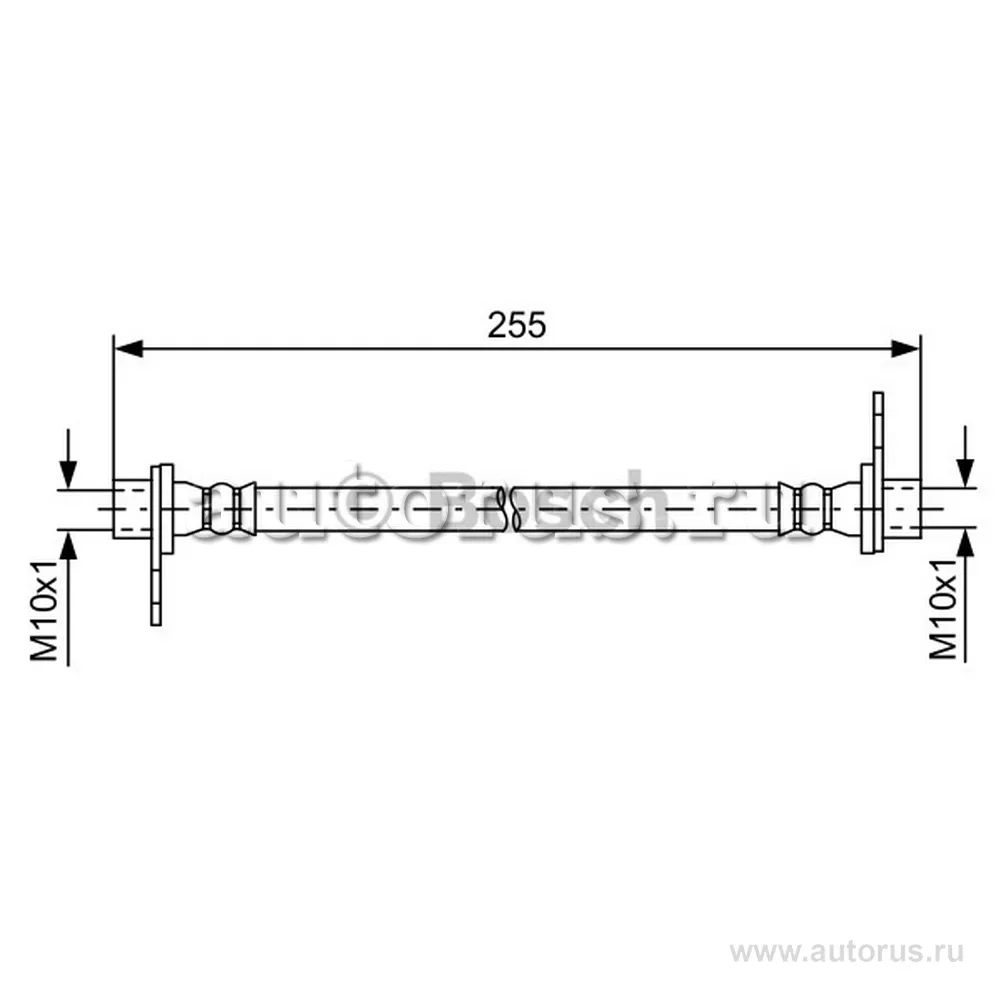 Шланг тормозной MITSUBISHI ASXLANCEROUTLANDER 255 мм. зад. прав.