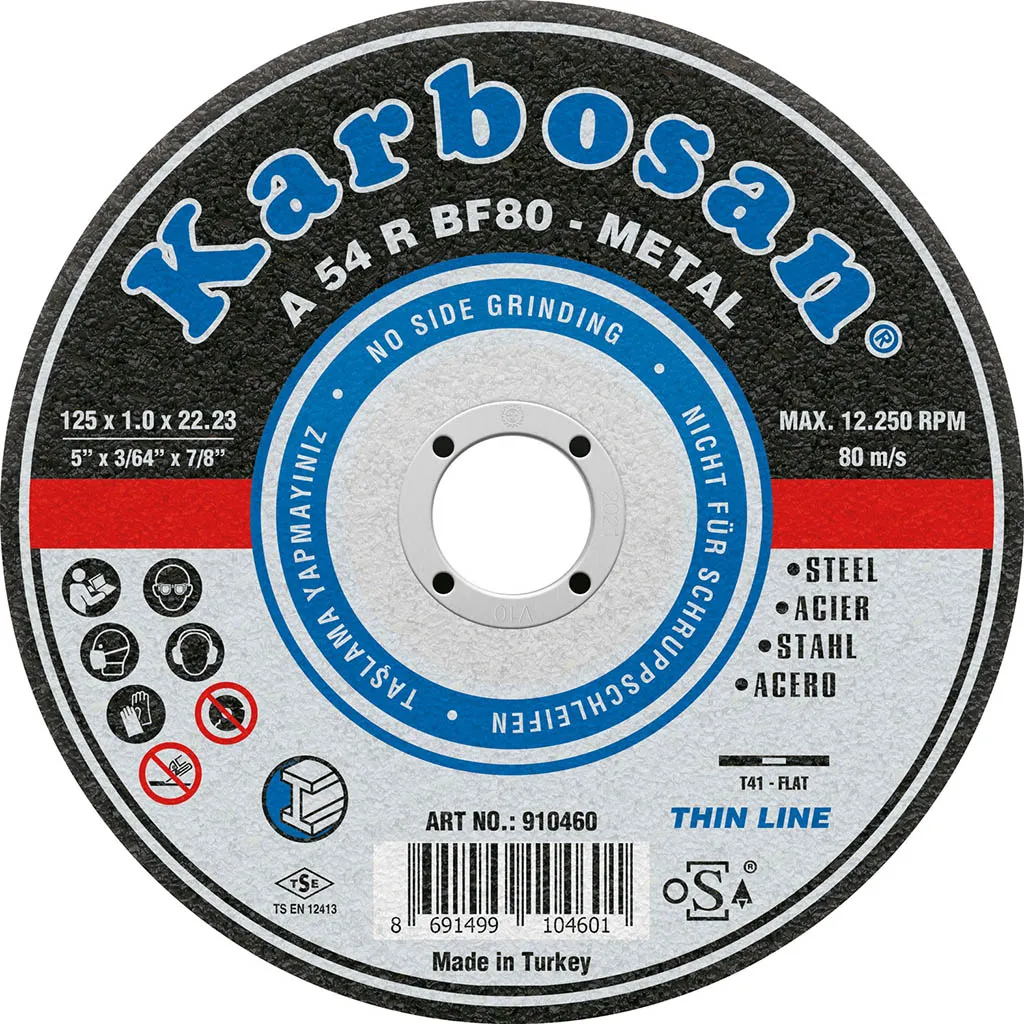 Диск отрезной по металлу Karbosan (125х1х22) (Арт.910460) KARBOSAN KAR-910460