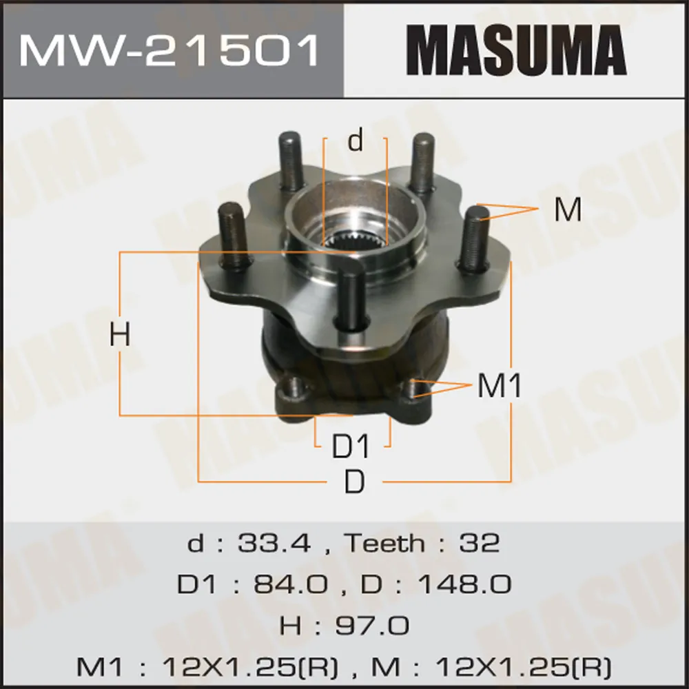 Ступица задняя NISSAN 370Z MASUMA MW-21501