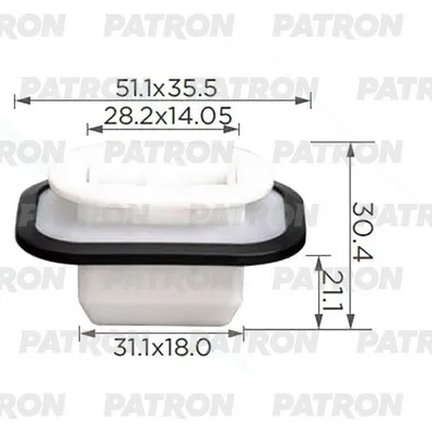 Клипса пластмассовая NIO применяемость Клипса крепления сиденья PATRON P37-3843