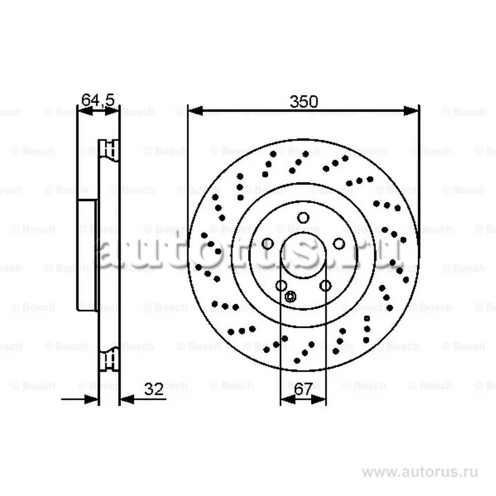 Диск тормозной передний с покрытием MB CL-216 06-14/E-211 02-11/S221 05-13/SL230 99-12 BOSCH 0 986 479 412